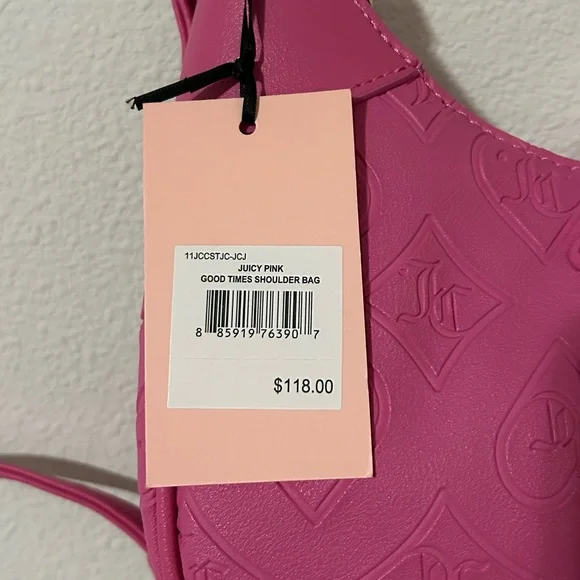 Rare NWT Juicy Couture Good Times Shoulder Bag Juicy Pink - Picture 4 of 15